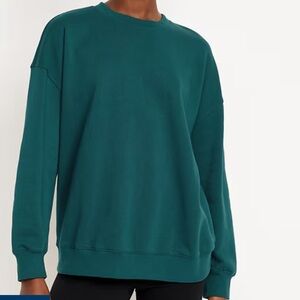 Old Navy Oversized Crew-Neck Sweatshirt in dark green women’s size large